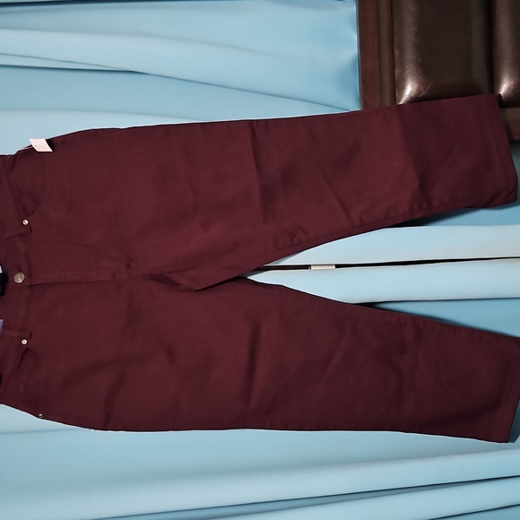 NWT dark burgundy straight leg jeans, sz 16 - Picture 3 of 11